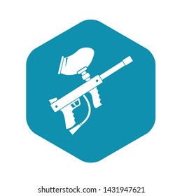 Paintball marker icon in simple style on a white background vector illustration