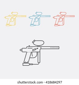 Paintball marker line icon.