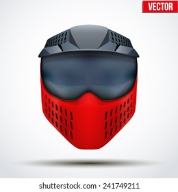 Paintball mask with goggles. Original design. Vector Illustration isolated on white background.