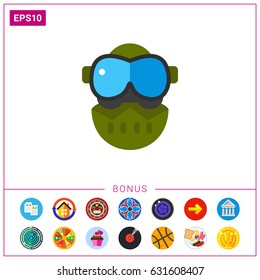Paintball mask with goggles vector icon