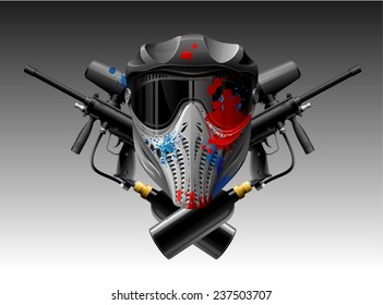 Paintball Mask And Guns