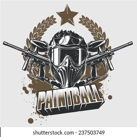 Paintball mask and guns