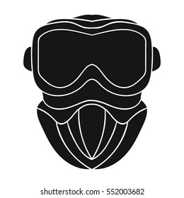 Paintball mask icon in black style isolated on white background. Paintball symbol stock vector illustration.