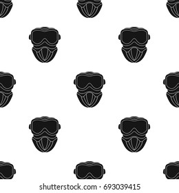 Paintball mask icon in black style isolated on white background. Paintball symbol stock vector illustration.