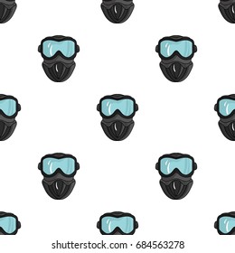 Paintball mask icon in cartoon style isolated on white background. Paintball symbol stock vector illustration.