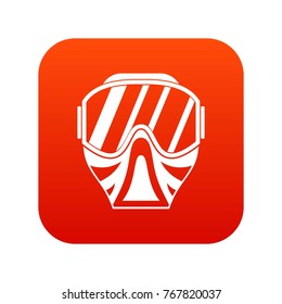 Paintball mask icon digital red for any design isolated on white vector illustration