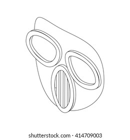 Paintball mask icon, isometric 3d style