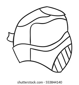 Paintball mask icon in outline style isolated on white background. Paintball symbol stock vector illustration.