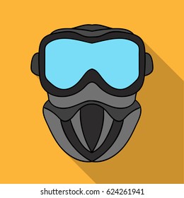 Paintball mask icon in outline style isolated on white background. Paintball symbol stock vector illustration.