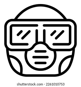 Vector de contorno de icono de máscara de pintura. Pintura de bolas. Deporte objetivo