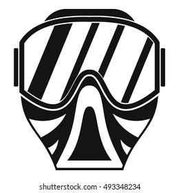 Paintball mask icon in simple style on a white background vector illustration