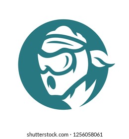 Paintball mask silhouette sign