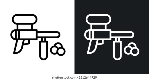 Paintball delineó la colección de Vector de iconos.