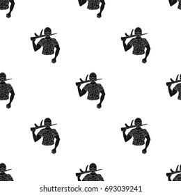 Paintball player icon in black style isolated on white background. Paintball symbol stock vector illustration.