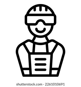 Paintball player icon outline vector. Gun mask. Target sport