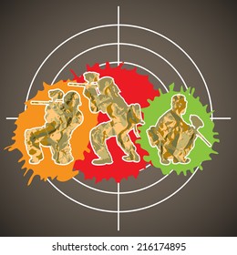 Paintball players, vector illustration 4 your design, eps10 3 layers