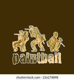 Paintball players, vector illustration 4 your design, eps10 2 layers