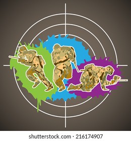 Paintball players, vector illustration 4 your design, eps10 3 layers