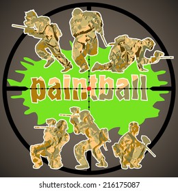 Paintball players, vector illustration 4 your design, eps10 3 layers