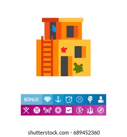 Paintball playing area vector icon
