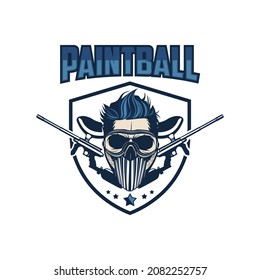 paintball skull logo white background
