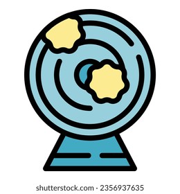 Paintball target icon outline vector. Ball gun. Action spot color flat