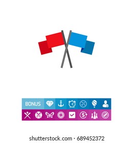 Paintball team flags vector icon