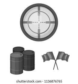 Paintball, team game monochrome icons in set collection for design. Equipment and outfit vector symbol stock web illustration.