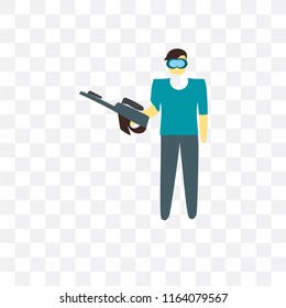 Paintball vector icon isolated on transparent background, Paintball logo concept