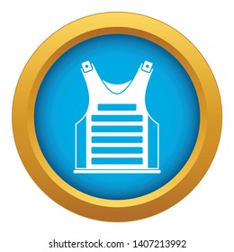Paintball vest icon blue vector isolated on white background for any design