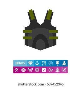 Paintball vest vector icon