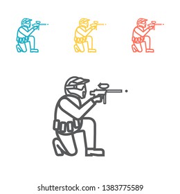 Paintball weapon line icon. Vector sign for web graphic.