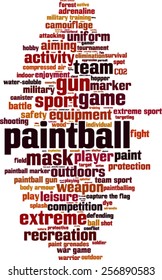 Paintball word cloud concept. Vector illustration