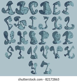 Paintbrush alphabet, vector