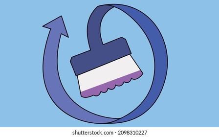 Paintbrush with arrow vector icon