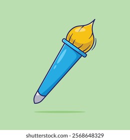 Paintbrush art supplies vector illustration cartoon equipment with flat style concept