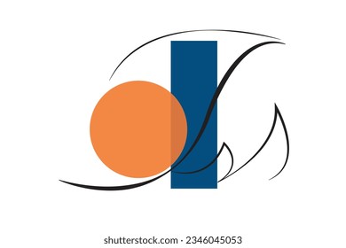 Pinsel der Kunstwerke, Vektorgrafik. Entwerfen Sie abstrakte Farben wie Orange, Blau und Schwarz auf weißem Hintergrund. Design-Druck für Illustration, Textilien, T-Shirt, Digitaldruck. Set 9