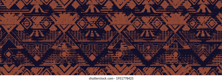 Paintbrush Aztec Background. Watercolor Ethnic Design. Kilim Rug Random Texture. Chevron Geometric Swimwear Pattern. Pastel Fun Rectangle Ikat Rapport. Ethnic Seamless Pattern.