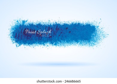 Paintbrush background. Grunge element. Blue paint stain. Vector illustration