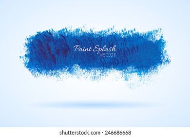 Paintbrush background. Grunge element. Blue paint stain. Vector illustration
