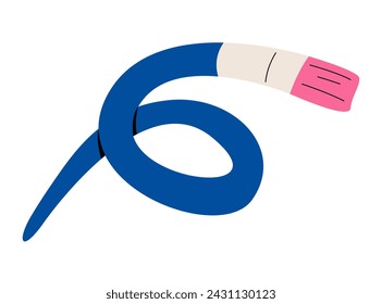 Paintbrush, bended, curved paintbrush. Colorful vector illustration

