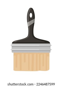 Paintbrush big size hand tool instrument for painting vector illustration isolated on white background
