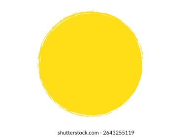 paintbrush with black ink in old style, abstract circle with brush stroke