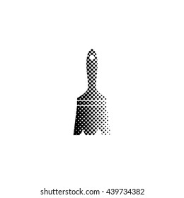 paintbrush - black vector icon;  halftone illustration