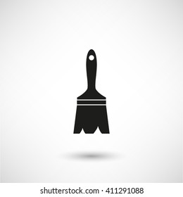 paintbrush - black vector icon  with shadow
