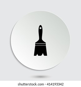 paintbrush - black vector icon with  shadow