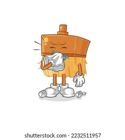the paintbrush blowing nose character. cartoon mascot vector