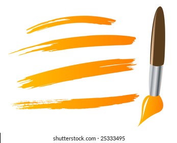 Paintbrush with brush stokes vector illustration