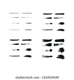 Paintbrush, Brush vector set mix, white background, isolated, abstract vector