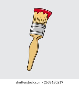 A paintbrush cartoon illustration isolated on a light background